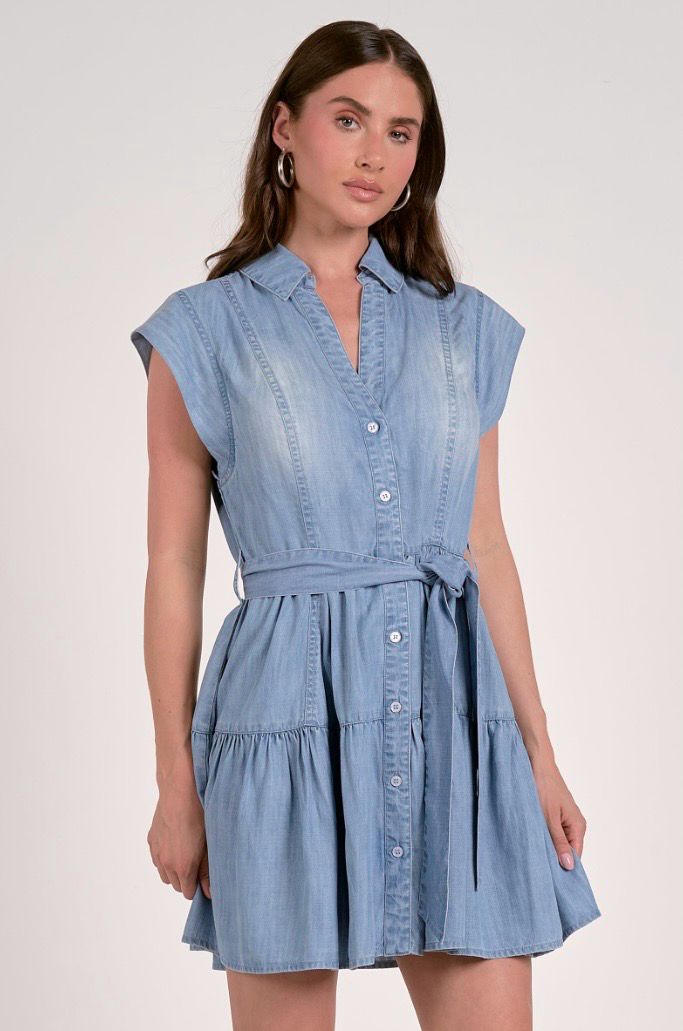 Denim Ruffle Dress