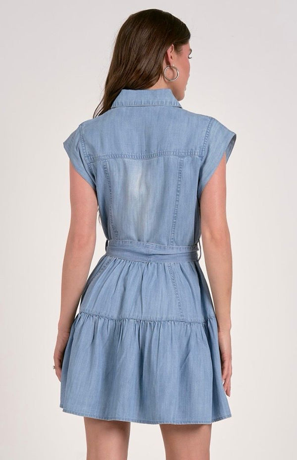 Denim Ruffle Dress