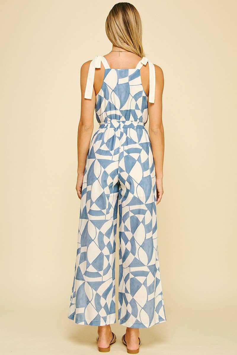 Blue Print Jumpsuit