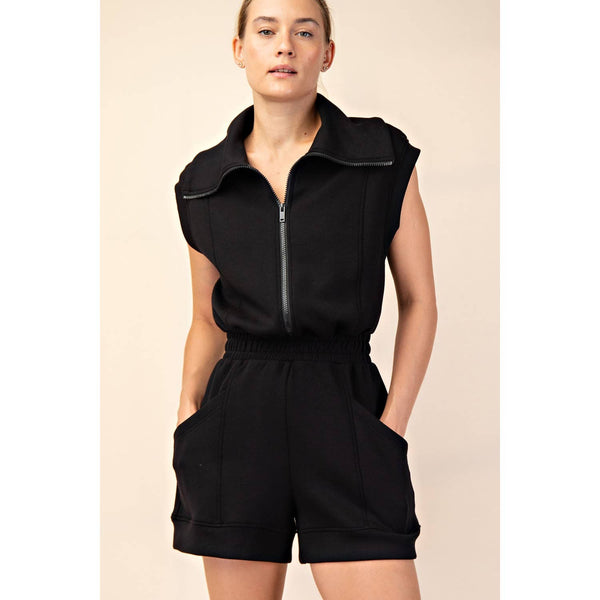 Modal Poly Black Romper