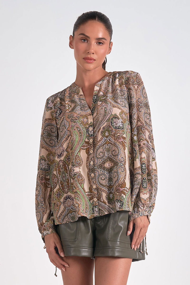 Beige Paisley Blouse