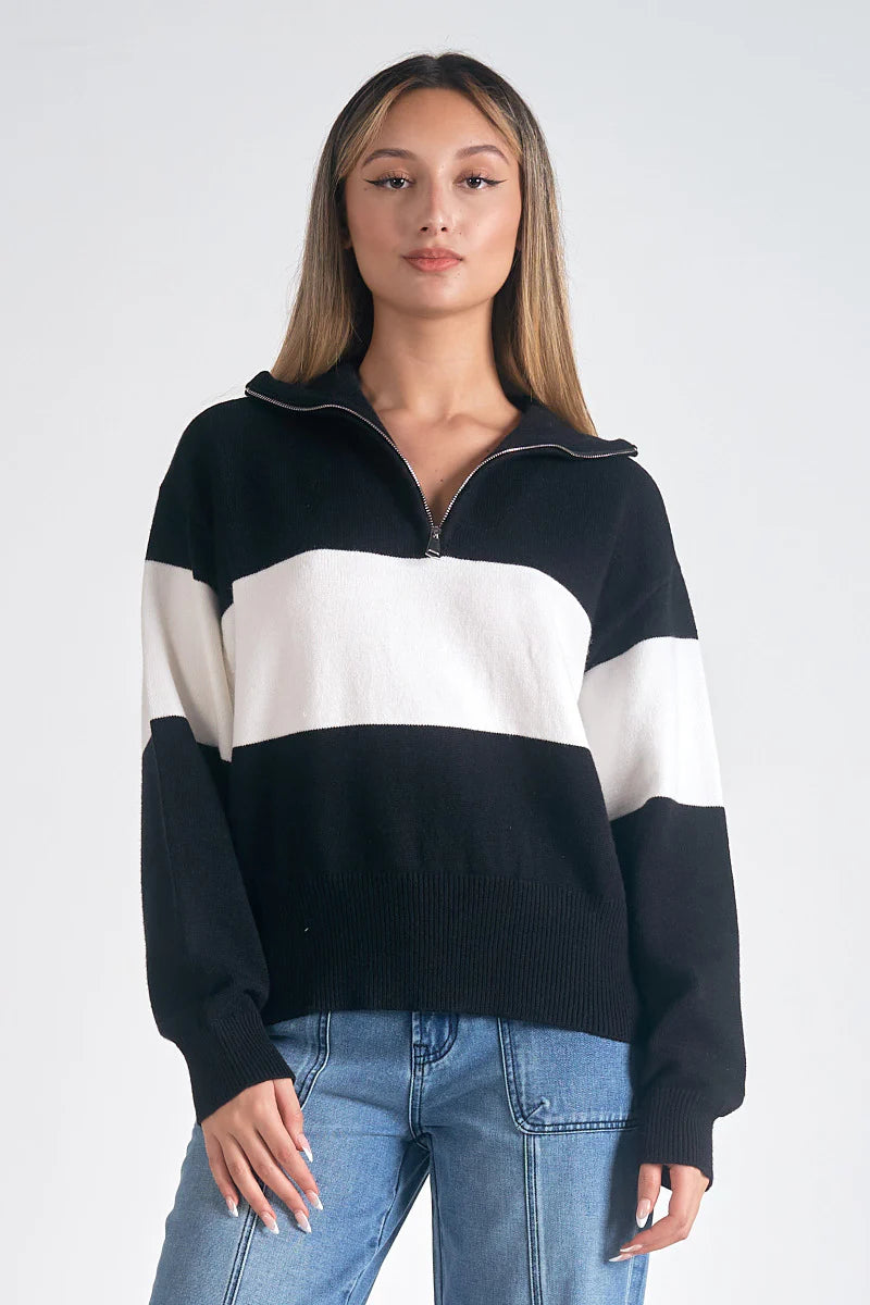 Black White Stripe Sweater