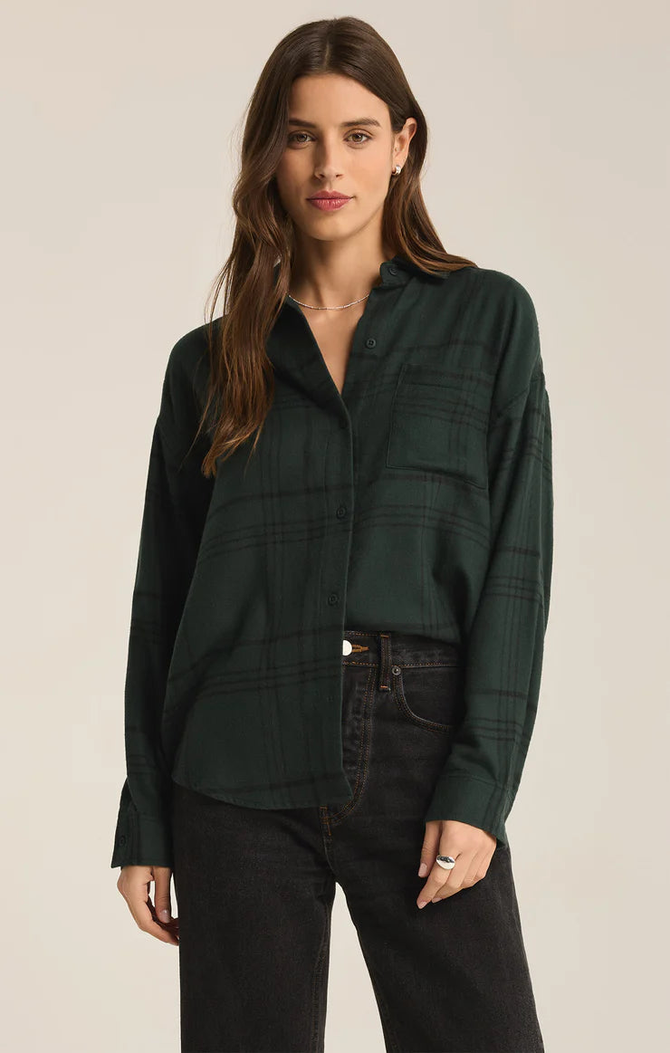 Green Plaid Button Down