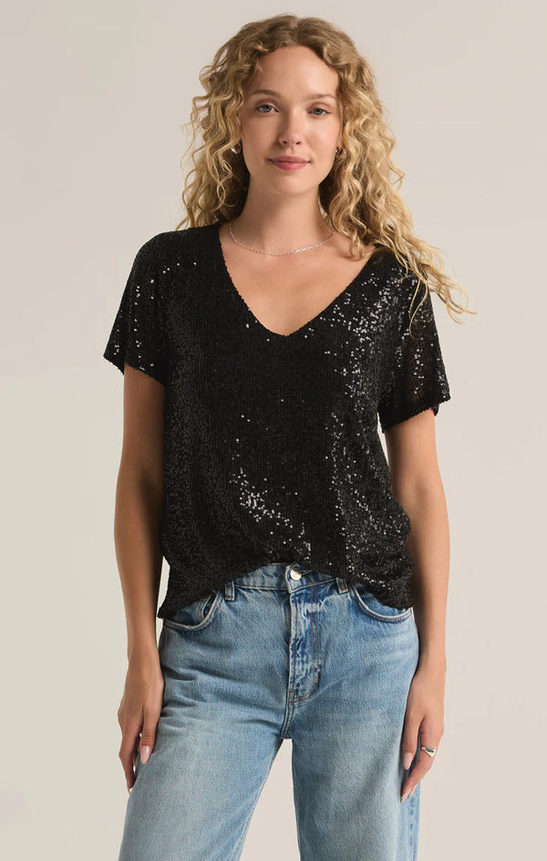 Black Sequin Top