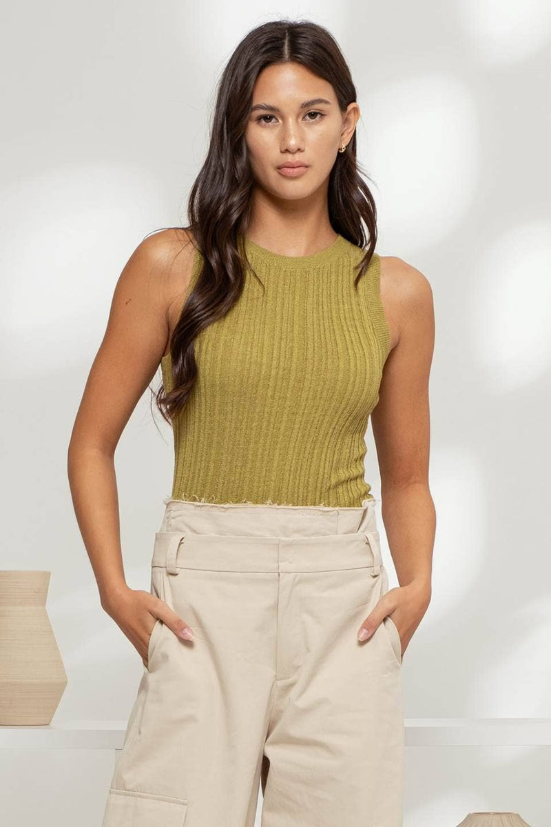 Olive knit top